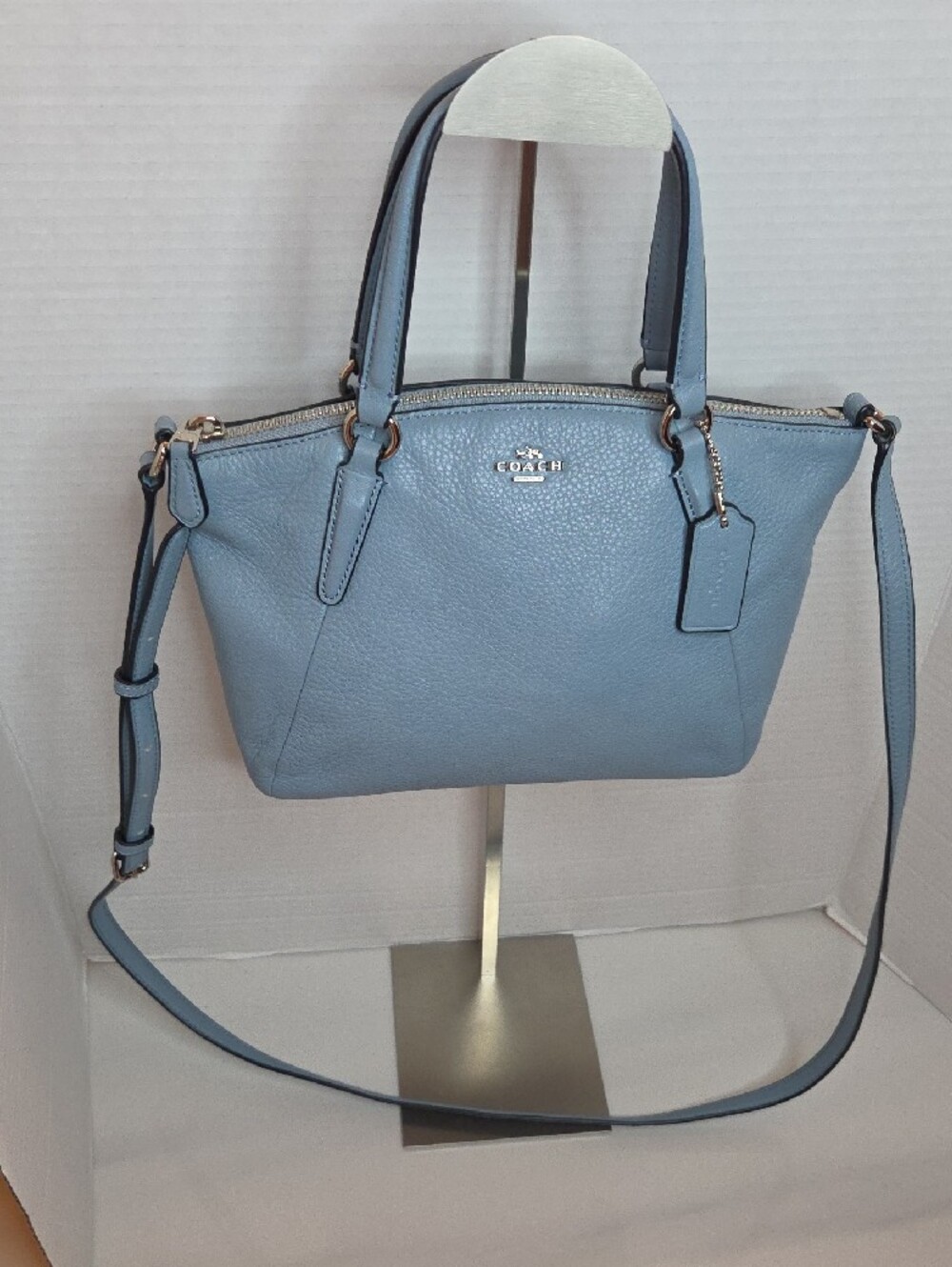 Coach Small Kelsey Satchel In Light Blue -F57563 - Picture 5 of 13